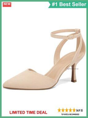 Women's Closed Toe Kitten Heel Dress Pumps Ankle Strap